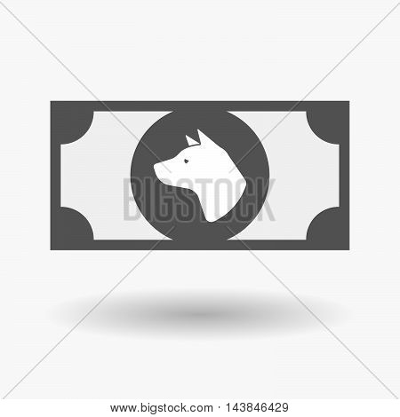 Isolated  Bank Note Icon With  A Dog Head