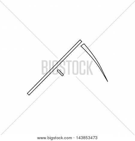 Scythe icon in outline style isolated on white background