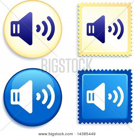 Volumen de timbre y colección de botones botón Original Vector Illustration