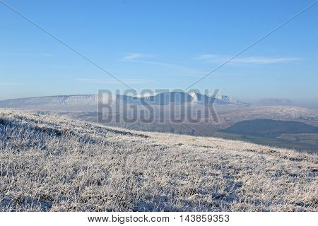 Hills of the Brecon Beacons, Wales in winter