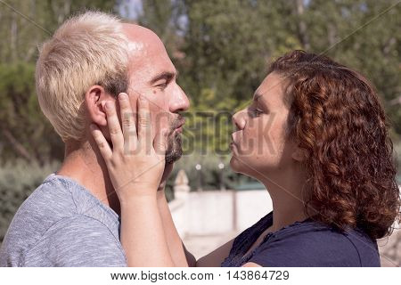Couple In Love Kissing.happy Couple