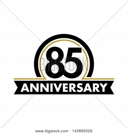 Anniversary vector unusual label. Seventieth anniversary symbol. Birthday abstract logo. The arc in a circle. 80th jubilee