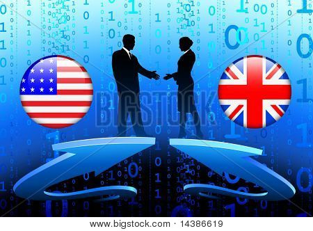 Business-Team mit Internet-Flag button Hintergrund original Vektor-illustration