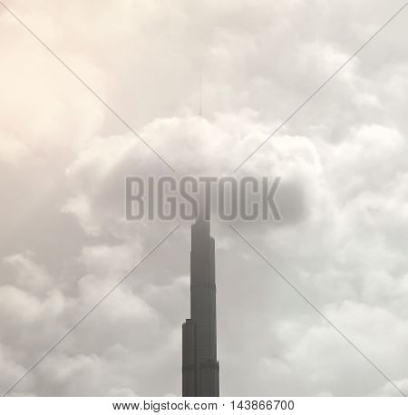 Burj Khalifa On Cloud Sky
