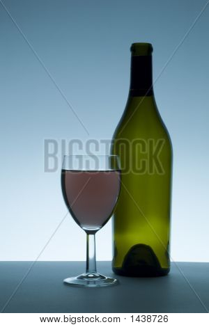 Vin glas og flaske 