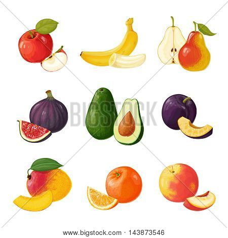 Set of fruits. ICONS made in the form of realistic