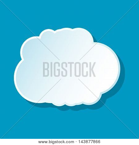Cumulus cloud icon on blue background. Weather symbol