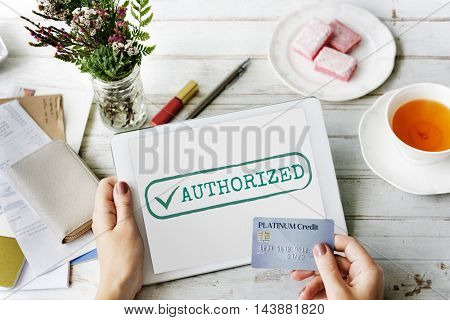 Authorized Approve Permission Sanction Graphic Concept