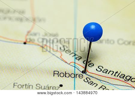 Robore pinned on a map of Bolivia