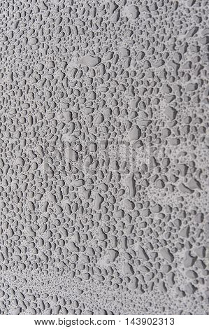 Rain Drops Sticking To Manmade Materials, Textures And Patterns.