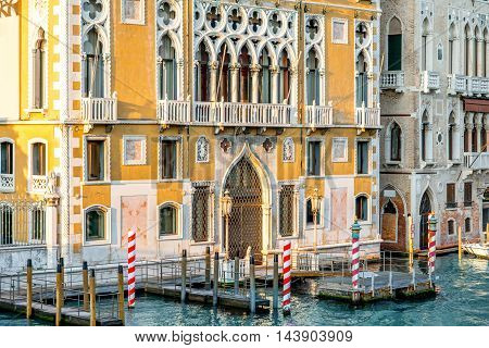 Beautiful gothic palace on Grand canal in Venice