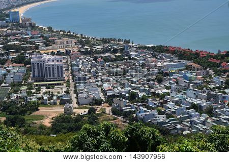 Aerial View Of Southeast Asia Town Near The Bay In Quy Nhon