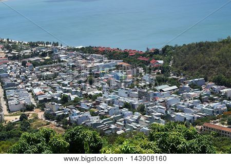 Aerial View Of Southeast Asia Town Near The Bay In Quy Nhon