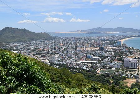 Aerial View Of Southeast Asia Town Near The Bay In Quy Nhon