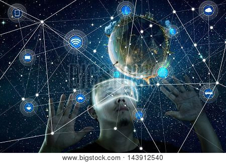smart city and wireless communication network abstract image visual internet of things