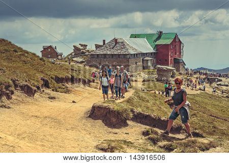 Hikers At Babele Chalet, Romania