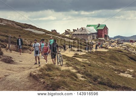 Hikers At Babele Chalet, Romania