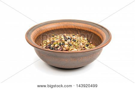 earthenware dish porcelain on a white background