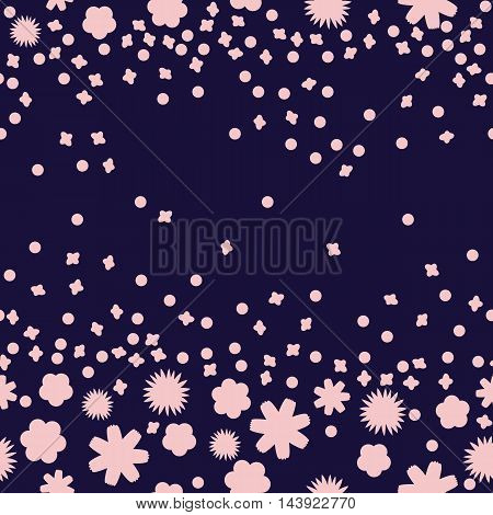 Seamless vector illustration with flowers, seamless pattern, nonuniform distribution