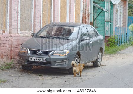 Gorodets, Nizhny Novgorod Oblast, Russia - August 14, 2016: Lifan Solano parked on the city street.