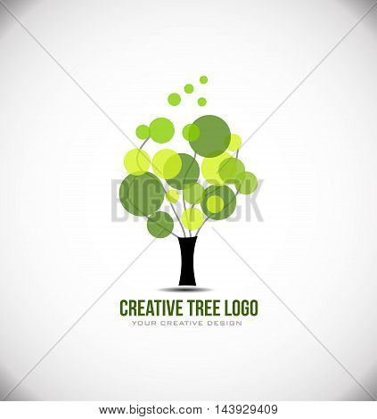 Creative tree concept logo design icon vector element template nature circle leaf green
