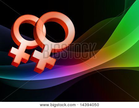 Lesbische weibliches Geschlecht Symbole auf abstrakt Original Vektor-Illustration