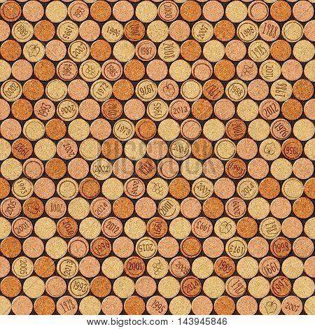 Decorative pattern of wine bottles corks - seamless background - wall panel pattern - texture cork