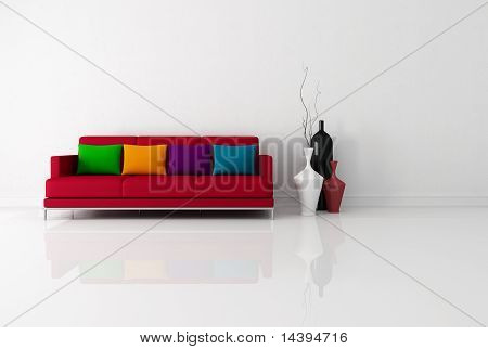 Fényes, minimalista nappali