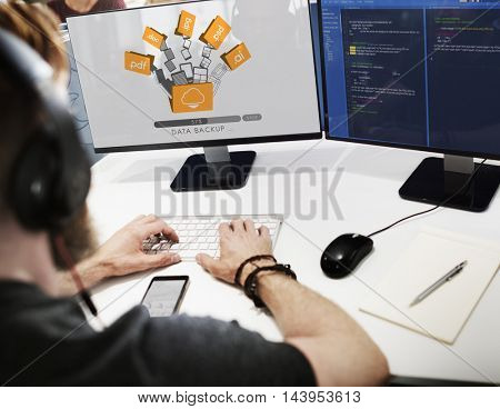 Data Backup Files Online Database Storage Concept