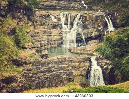 St. Clairs Water Falls Little Niagara Of Sri Lanka Waterfall