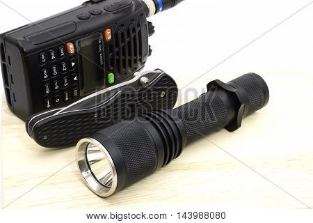 essential tool for sheriff police or security for work Flashlight knife transceiver