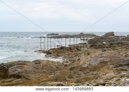 coastal scenery near a commune named Quiberon in the Morbihan department in Brittany France