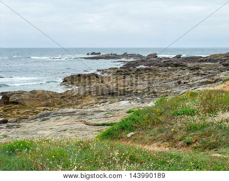 coastal scenery near a commune named Quiberon in the Morbihan department in Brittany France