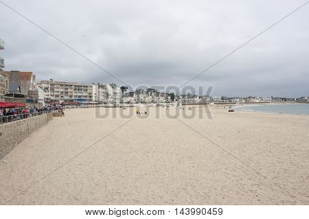 beach scenery at a commune named Quiberon in the Morbihan department in Brittany France