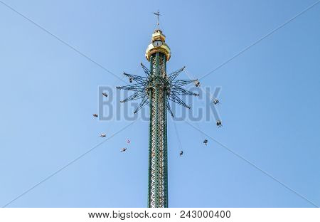 Vienna Austria May.26 2018, Vertical Swing Prater Amusement Park