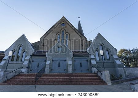 Wagga Wagga, Australia - March 21, 2018:  View Of The St John Evangelist Anglican Church, A Victoria