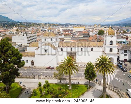 Latacunga Ecuador May 2018 Built In Romanesque Style In 1700 Is Located In The Central Square Of The