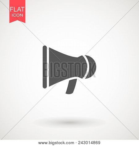 Megaphone Isolated Flat Web Mobile Icon Vector Sign Symbol Button Element Silhouette. Noisy Loudspea