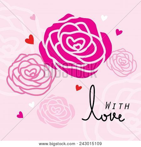 Rose For Only You Sweetheart Cute Cartoon Vector