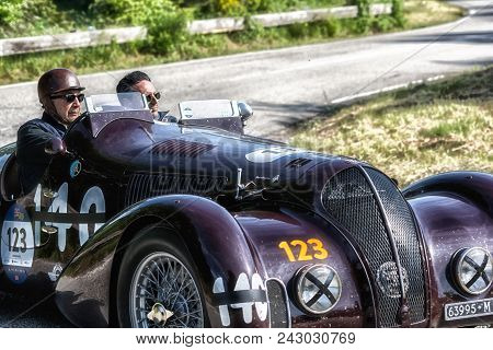 Pesaro Colle San Bartolo , Italy - May 17 - 2018 : Alfa Romeo 6c 2300 B Mm Spider Touring	1938 Old R