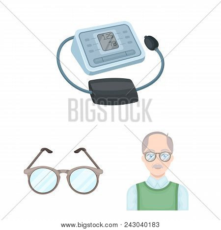 Human Old Age Cartoon Icons In Set Collection For Design. Pensioner, Period Of Life Vector Symbol St