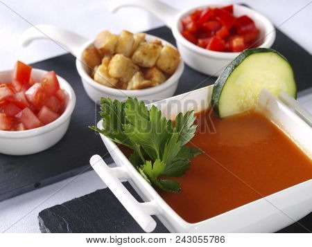 Gazpacho Andaluz

Gazpacho Andaluz. Is A Raw Vegetable Soup Native From The Spanish Region Andalucia
