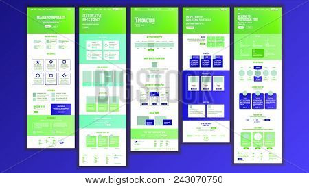 Web Page Design Vector. Website Business Reality. Shopping Online Site Scheme Template. Cyber Monday