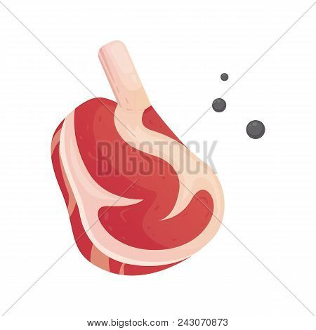 Fresh Meat Product. Steack Vector Illustration In Cartoon Style