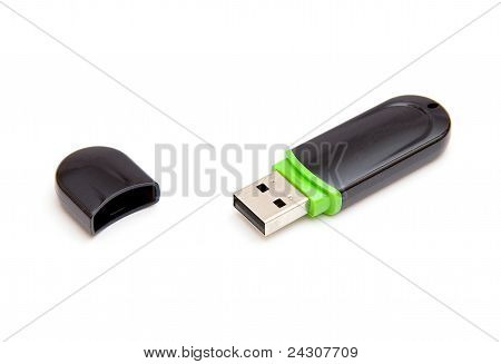 Pendrive na białym tle
