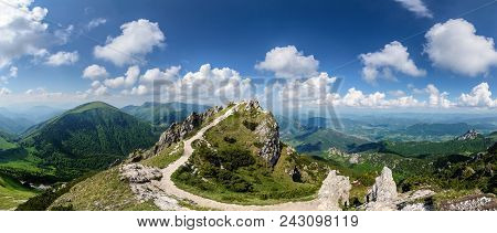The Trail In The Great Rozsutec Hill In The Vratna Valley At The National Park Mala Fatra, Slovakia.