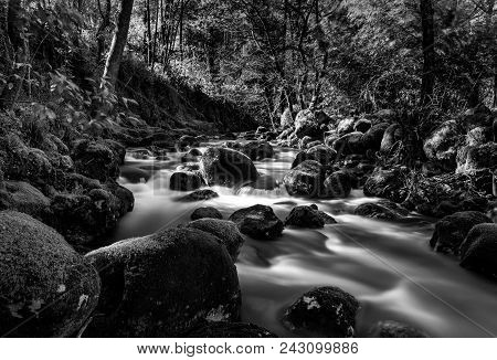 Long Exposure Shot At Rio Pedras, In Pobra Do Caraminal (galicia)