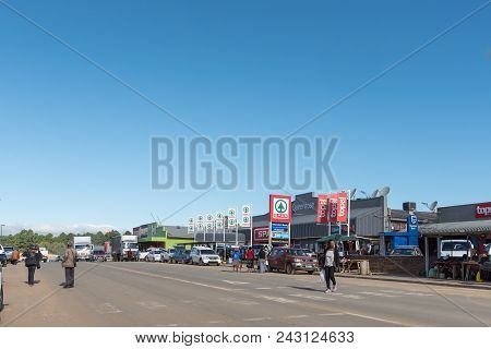 Maclear, South Africa - March 26, 2018: A Street Scene With Businesses, Vehicles And People In Macle