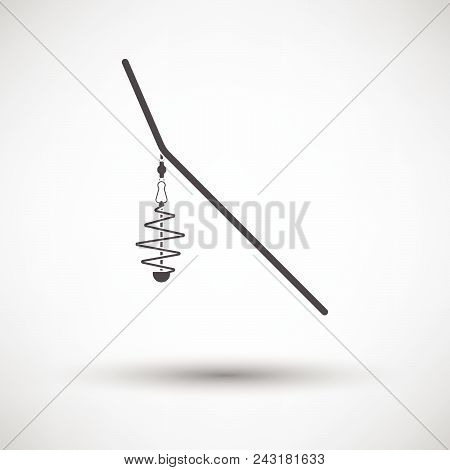 Icon Of  Fishing Feeder Net On Gray Background, Round Shadow. Vector Illustration.