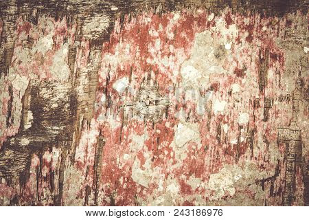 Abstract Paint Stain On Weathered Wooden Board